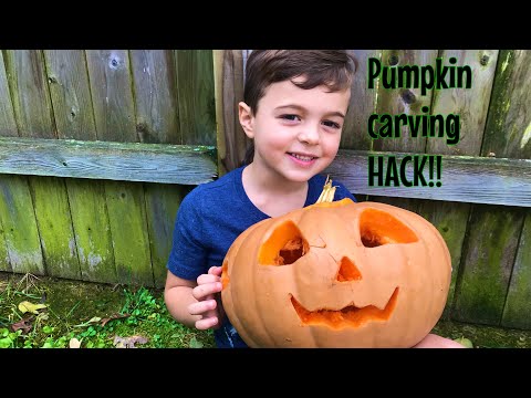 Pumpkin carving hacks for kids!! Halloween! Easy, simple & FUN!! - YouTube