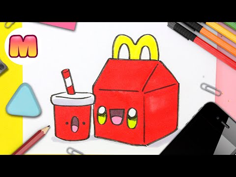 COMO DIBUJAR UN HAPPY MEAL KAWAII 🍔 Dibujos faciles 🍔 Aprende a dibujar con Jape