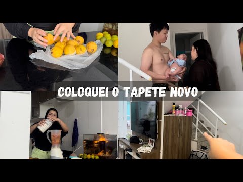 Guardo muitas bagunças em baixo da escada | polpa de suco | tapete da cozinha