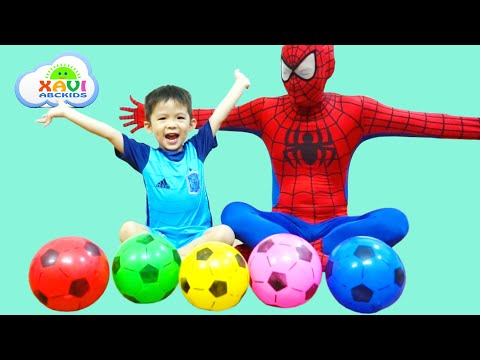 Kids Learn Colors with Footballs - Soccer ball Color Learning Activity | Xavi ABC