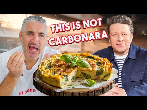 Italian Chef Reacts to Jamie Oliver Carbonara Cake Recipe