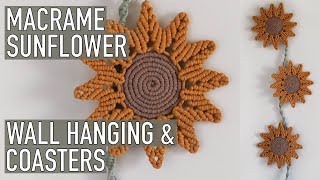 DIY Macrame Tutorial: Sunflower Wall Hanging/Large Coasters!