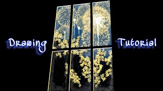 Drawing Grove Fireworks Reflection - step by step