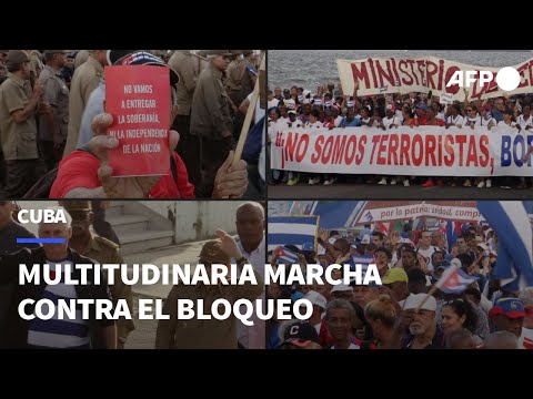 Multitudinaria marcha contra el bloqueo frente a embajada de EEUU en Cuba | AFP