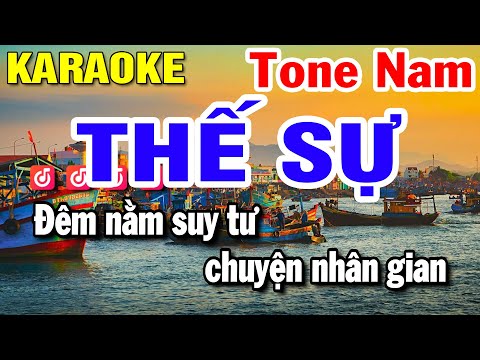 Thế Sự Karaoke Tone Nam (Bm) Nhạc Sống | Huỳnh Lê