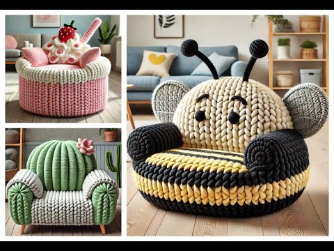 Very cute woolen sofa model (share ideas) #crochet #knitting #sofa