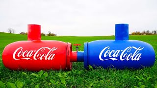 Experiment! Multicolored Coca Cola vs Mentos!