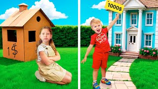 Rich vs Poor Playhouse & Other Cool Kids Stories