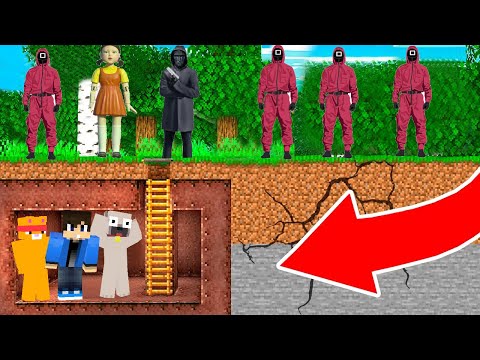 VÉDETT BUNKER vs SQUID GAME TÁMADÁS A MINECRAFTBAN!