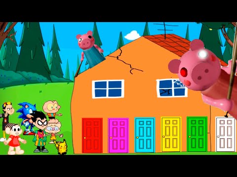 Não escolha a porta errada da casa PIGGY assombrada do Roblox.