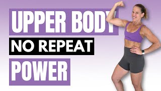 Upper Body Power Workout | No Repeat Dumbbell Strength + Ab Finisher