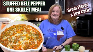 STUFFED BELL PEPPERS ONE SKILLET MEAL Yes its Low Carb