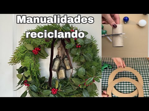 Manualidades navideñas con reciclaje 2023 / Corona campanas navidad
