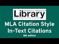 In-Text Citations in MLA Format: 8th Edition Overview