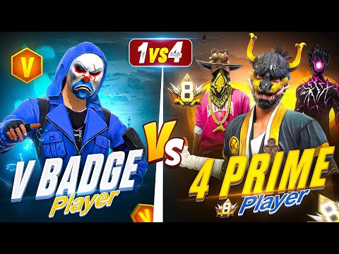 New VVIP Prime 8 Level Badge🔥 Call me Noob 😡||आजा 1 vs 4 में !! FireEyes Gaming || Garena Free Fire