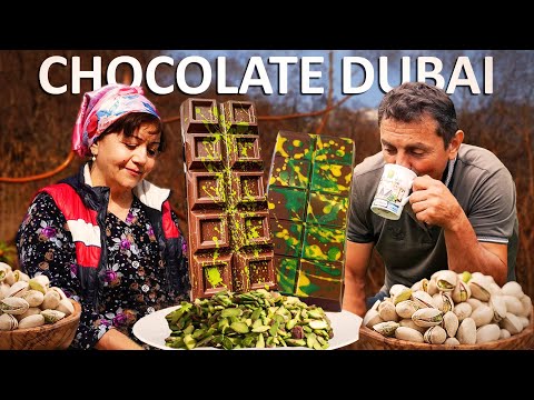 Making Popular Dubai CHOCOLATE in the Caucasus Mountains - Azerbaijan Village Life