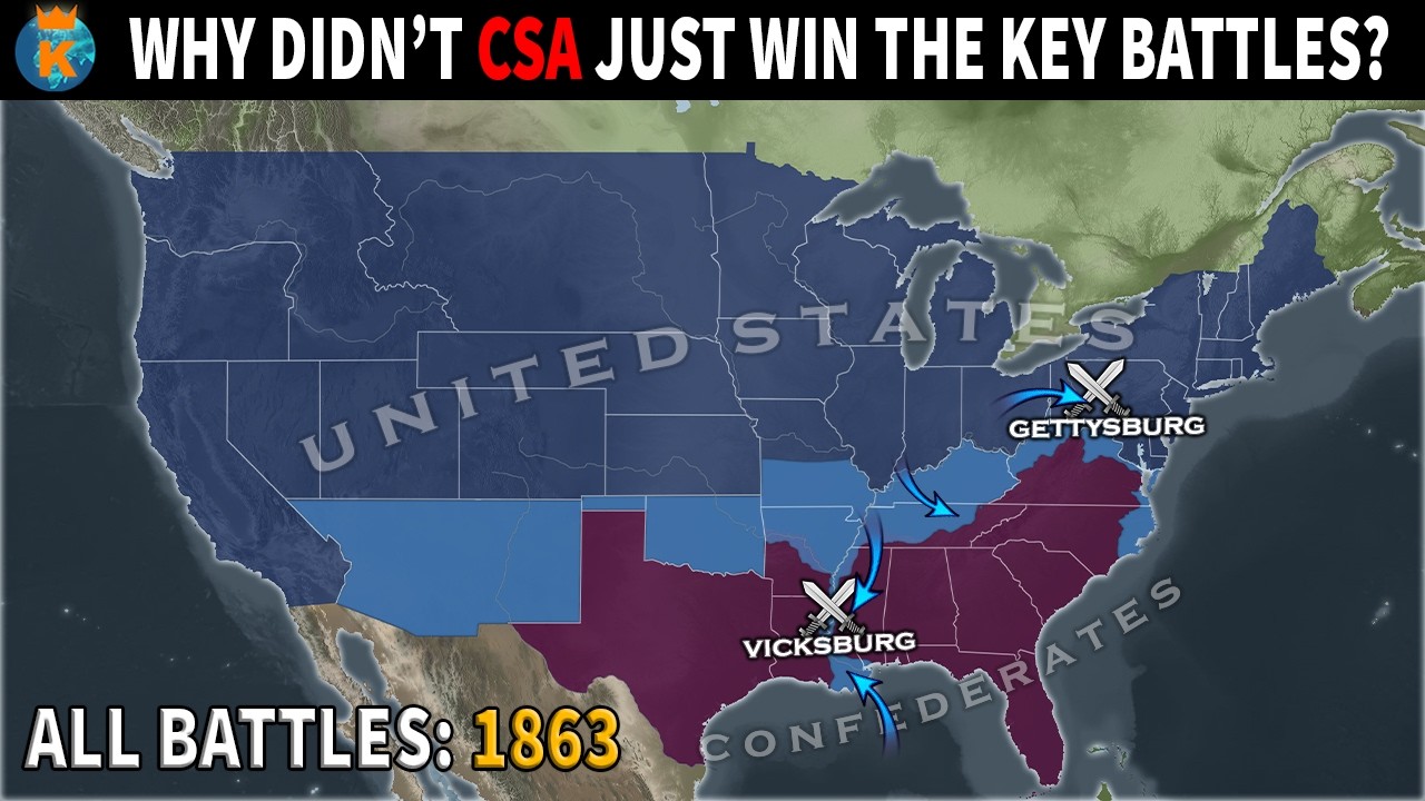 Why did The Confederates Lose The War in just 2 Battles - The American Civil War (1863)