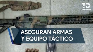 Autoridades aseguran armas y equipo táctico en Doctor Arroyo, NL