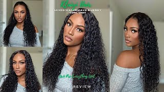 NEW TEXTURE! 🔥Fluffy Water&Jerry Curly Mixed Texture 13*4 Glueless Wig Install Ft Klaiyi Hair