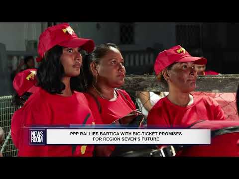 YouTube video thumbnail: PPP Rallies Bartica With Big Ticket Promises For Region Seven’S Future