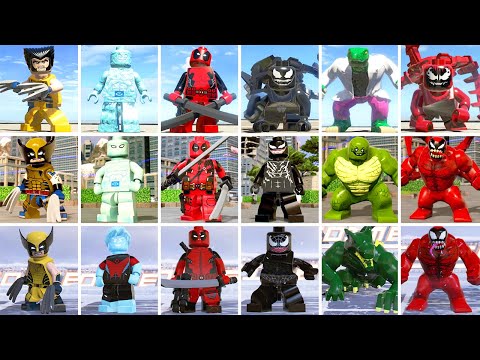 Evolution of Characters in LEGO Marvel Super Heroes 1 vs 2 vs 3 (Side by Side Comparison)