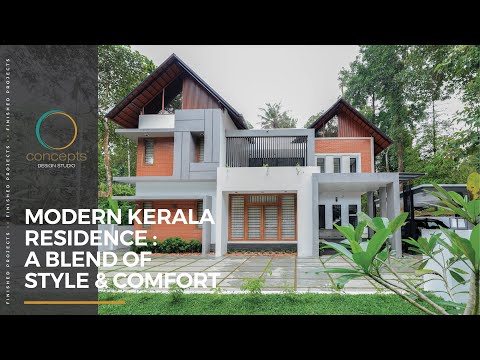 Modern Kerala Residence A Blend of Style & Comfort 🏘️  | Concepts Design Studio