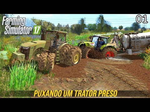 PUXANDO UM TRATOR PRESO | Farming Simulator 17 | Baldeykino - Episódio 1