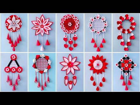 10 Easy and Quick Paper Wall Hanging Ideas / A4 sheet Wall decor / Cardboard  Reuse /Room Decor DIY