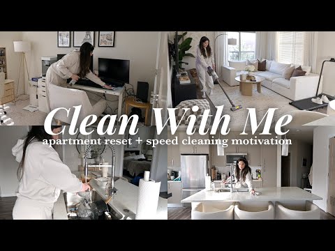 APARTMENT RESET + DEEP CLEAN WITH ME | satisfying speed cleaning motivation