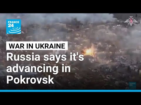 YouTube video thumbnail: Russia Says its Forces Advance in Ruins of Pokrovsk, Ukraine Says Defenders Hold on
