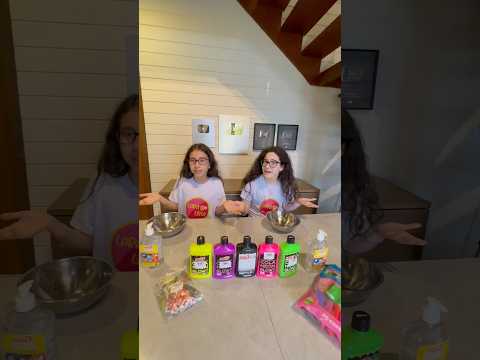 Quem faz a melhor slime???#slime #challenge #shorts #fun #slimes #desafio #kids