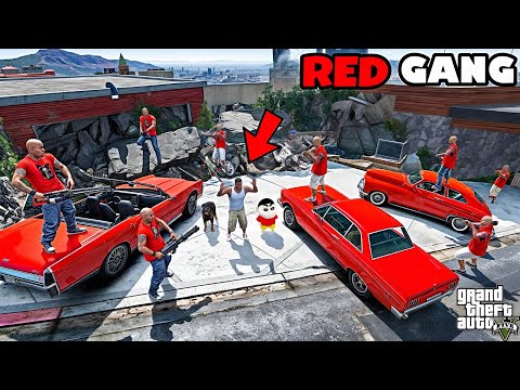 Franklin's Blue Gang Attacked and Destroyed By Red Gang In GTA 5!