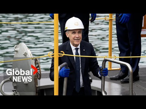 YouTube video thumbnail: Carney Tours South Korean Shipyard Competing to Build Canada’s Next Submarine Fleet