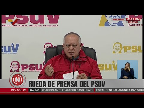 Diosdado Cabello en rueda de prensa del PSUV, 10 de febrero de 2025