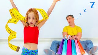 นาสเตียกับพ่อไปซื้อเสื้อผ้าใหม่ที่ซูเปอร์มาร์เก็ต – การรวบรวมวิดีโอ