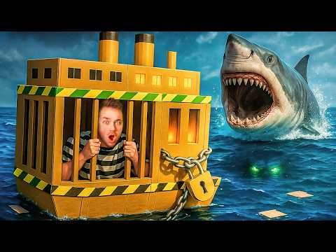 TRAPPED in a Box Fort Titanic Prison… The POND MONSTER Was Waiting!