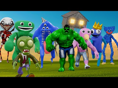 Team Siren Head VS Army monster battle level up boss with human hulk | Sprunki | poppy playtime