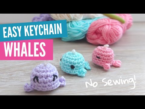 Easy Crochet Keychain Whales 🐳