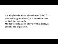 Airplane Descent and Linear Functions