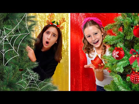 Nastya dan Tantangan Merah VS Emas Natal yang baru