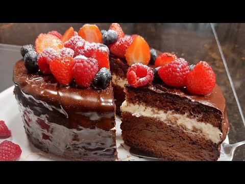 أفضل وألذ كعكة شوكولاتة قمت بتحضيرها على الإطلاق كعكة بسيطة ولذيذة 😋