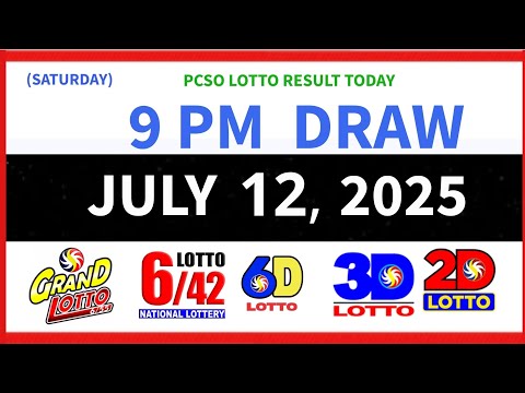 9PM Lotto Result Today July 12, 2025 Pcso