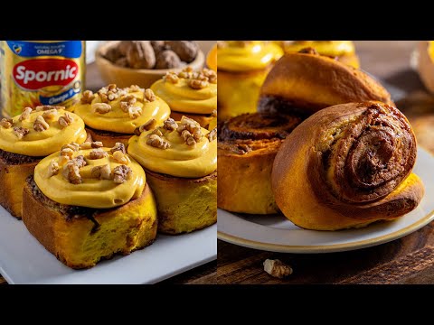 Rulouri cu scortisoara si dovleac, Cinnamon Rolls cu dovleac cu aroma de toamna #jamilacuisine