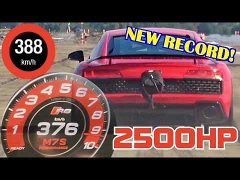 2500 HP Audi R8 V10 Huge Twin Turbos - EXTREME FAST ACCELERATION 0-388 km/h