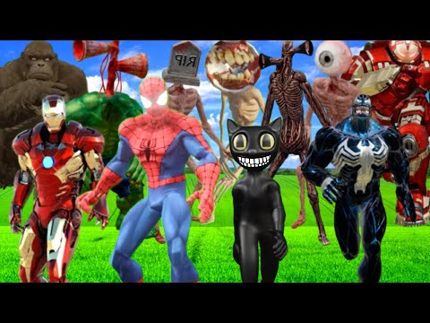 Team Superheroes Hulk King Kong Godzilla Iron Man Hulkbuster Spider Man Venom Best Video