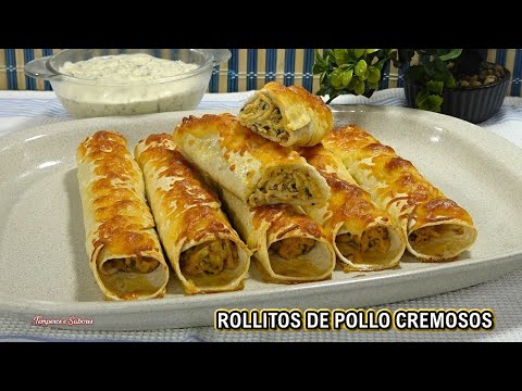 ROLLITOS DE POLLO CREMOSOS CON SU SALSA DE AJO PARA ACOMPAÑAR 2 RECETAS DELICIOSAS Y FÁCILES