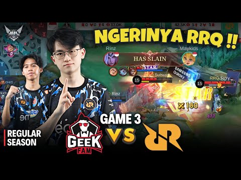 KINGDOM LEBARAN FULL SENYUM! GEEK VS RRQ GAME 3 MPL-ID S15 WEEK 3 DAY 3 RESTREAM WITH KO LIUS