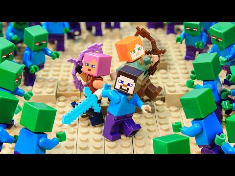 Minecraft Survival : Zombie Doomsday Battle Incoming - LEGO Minecraft Animation