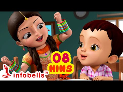 मम्मी की रोटी गोल गोल - Mummy Ki Roti Gol Gol | Hindi Rhymes for Children | Infobells #hindirhymes