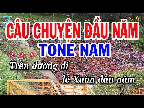 Karaoke Câu Chuyện Đầu Năm Tone Nam ( Am ) Nhạc Xuân Hay Nhất 2024 || Karaoke Tuấn Kiệt